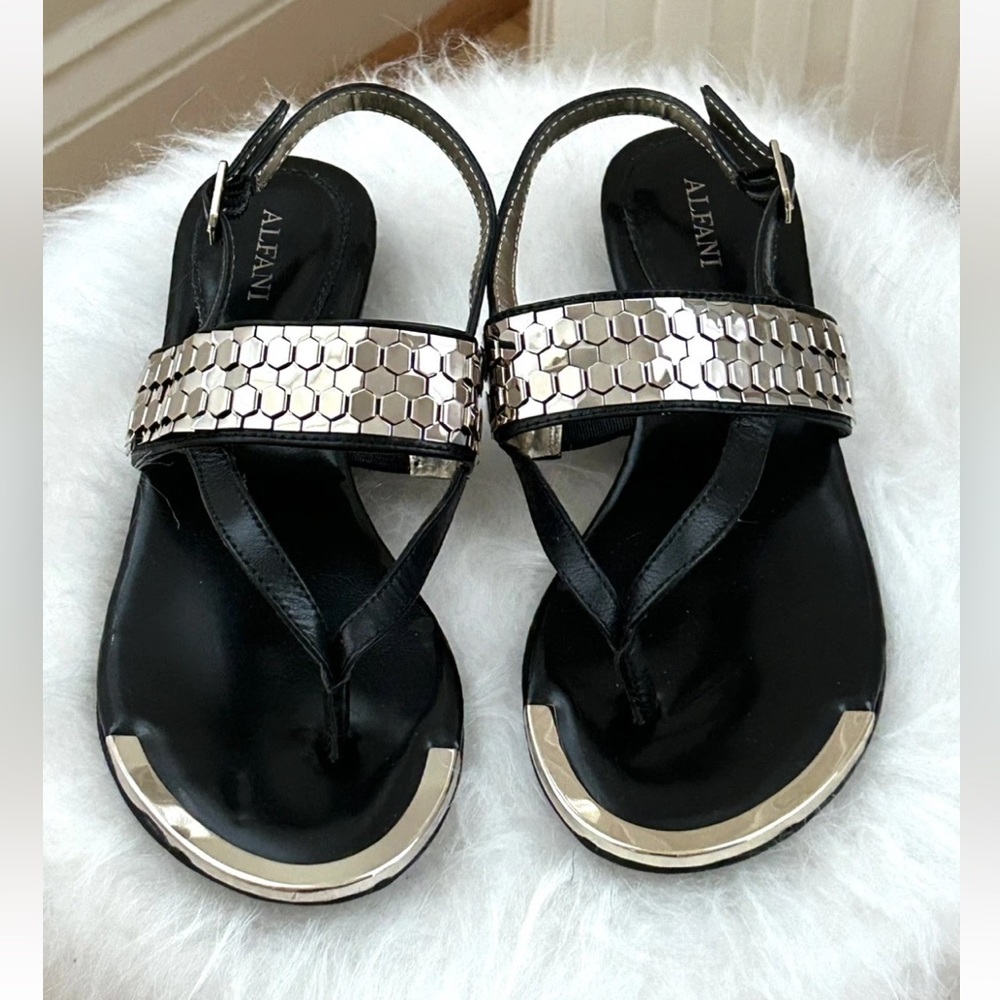 Alfani Black and Silver Women's Sandals